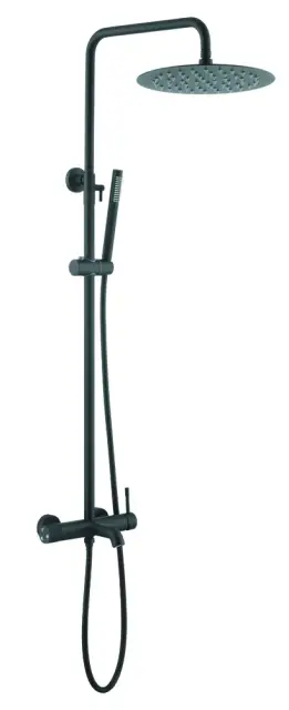 Boheme Uno Душевая стойка: смеситель, ручной душ, шланг, верхний душ 30 см, цвет: black 468-B