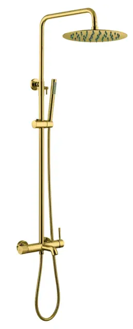 Boheme Uno Душевая стойка: смеситель, ручной душ, шланг, верхний душ 30 см, цвет: gold 468-G