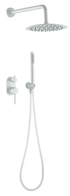 Boheme Uno Душевой комплект встраиваемый - смеситель, верхний, ручной душ, шланг, цвет: matt white 464-MW