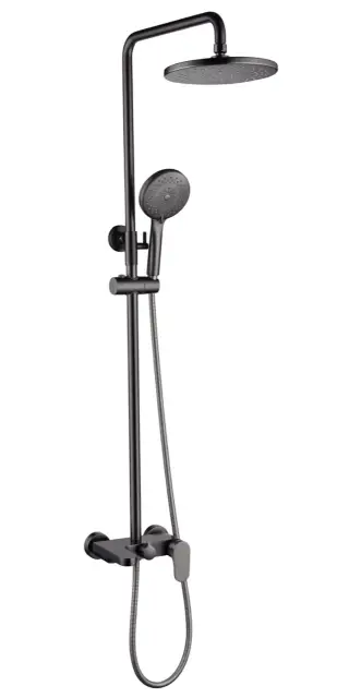 Boheme Spectre Душевая стойка: смеситель, ручной душ 5 видов струи, верхний душ, цвет: gun metall 458-Gm