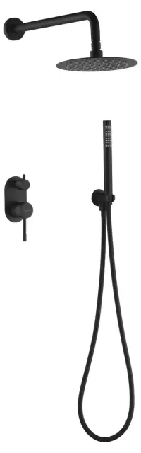 Boheme Uno Душевой комплект встраиваемый - смеситель, верхний, ручной душ, шланг, цвет: black 464-B
