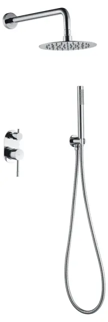 Boheme Uno Душевой комплект встраиваемый - смеситель, верхний, ручной душ, шланг, цвет: chrome 464-CR
