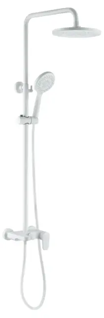 Boheme Spectre Душевая стойка: смеситель, ручной душ 5 видов струи, верхний душ, цвет: matt white 458-MW