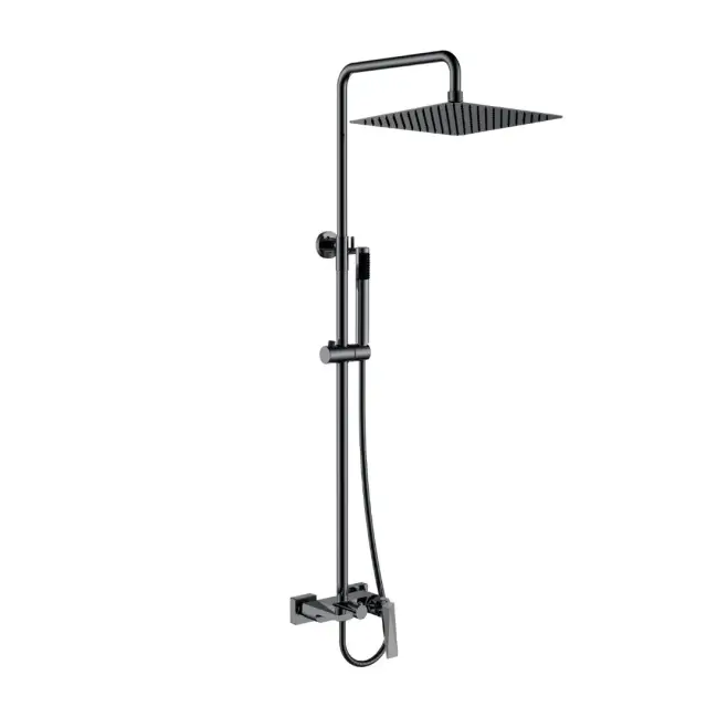 Boheme Venturo Душевая стойка: смеситель, излив, ручной душ, верхний душ, цвет: shine gun metall 378-SGM