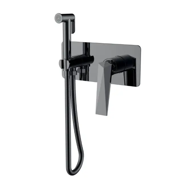 Boheme Venturo Гигиенический душ со смесителем и встраиваемой частью, цвет: shine gun metall 377-SGM