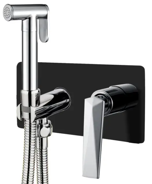 Boheme Venturo Гигиенический душ со смесителем и встраиваемой частью, цвет: black 377-B