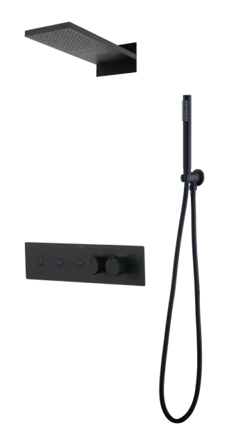 Boheme Fusion Душевой комплект встраиваемый - термостат, верхний, ручной душ, 3 потреб., цвет: black 131-B