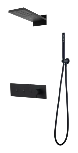 Boheme Fusion Душевой комплект встраиваемый - смеситель, верхний, ручной душ, без излив, цвет: black 130-B