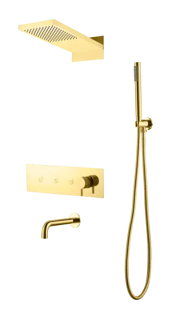 Boheme Fusion Душевой комплект встраиваемый - смеситель, верхний, ручной душ, излив, цвет: gold 130-2-G