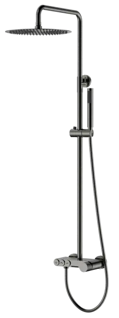 Boheme Stick Touch Душевая стойка: смеситель, ручной душ, шланг, верхний душ, цвет: gun metall 128-GM.2