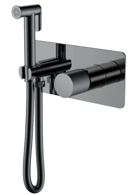 Boheme Stick Touch Гигиенический душ со смесителем и встраиваемой частью, цвет: shine gun metall 127-SGM.2