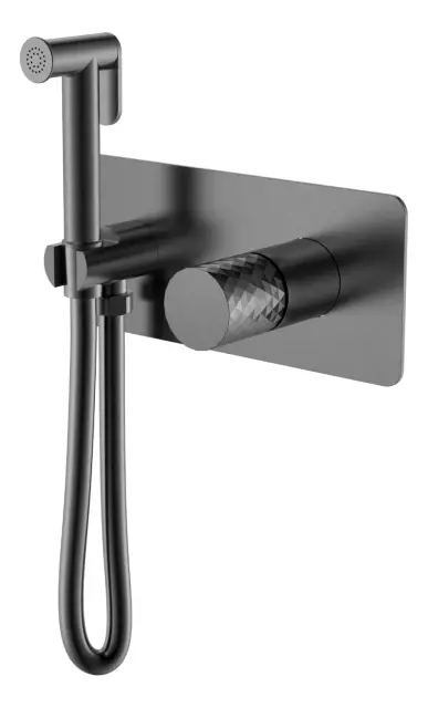 Boheme Stick Diamond Гигиенический душ со смесителем и встраиваемой частью, цвет: gun metall 127-GM