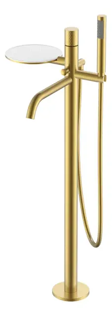 Boheme Stick Diamond Смеситель напольный с душевым набором - ручной душ, шланг, цвет: matt gold 129-MG