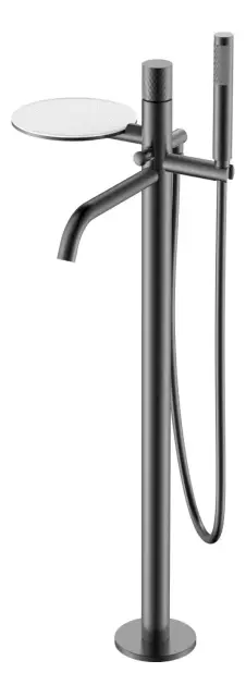 Boheme Stick Diamond Смеситель напольный с душевым набором - ручной душ, шланг, цвет: gun metall 129-GM