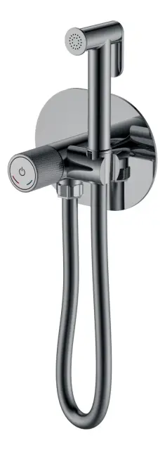 Boheme Tech Гигиенический душ со смесителем и встраиваемой частью, цвет: shine gun metall 157-SGM