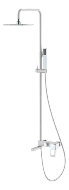 Boheme Q Душевая стойка: смес., ручной душ 1 вид струи, шланг, верх. душ 20 см, цвет: white/chrome 148-WCR