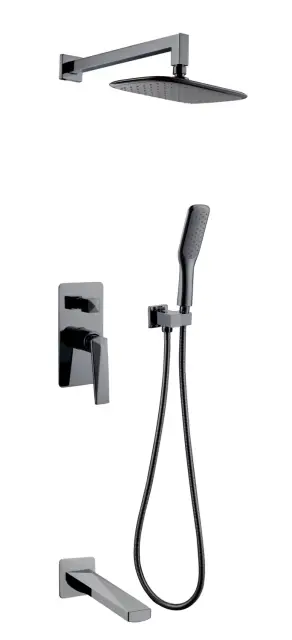 Boheme Venturo Душевой комплект встраиваемый - смеситель, верхн. и ручн. душ, цвет: shine gun metall 374-SGM-2