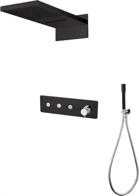 Boheme Fusion Душевой комплект встр. - смеситель, верхний, ручной душ, без излива, цвет:black/chrome 130-BCR