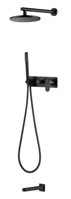 Boheme Spectre Душевой комплект встраиваемый - смеситель, верхний, ручной душ, шланг, цвет: black 454-2-B