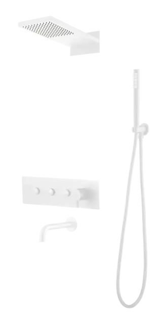 Boheme Fusion Душевой комплект встраиваемый - смеситель, верхний, ручной душ, цвет: matt white 130-2-MW