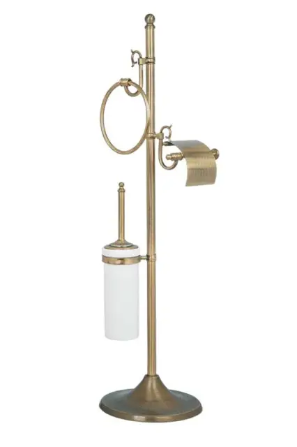 Boheme Medici Стойка напольная - ершик, держатель бумаги с крышкой, полотенцедержатель, цвет: bronze 10631