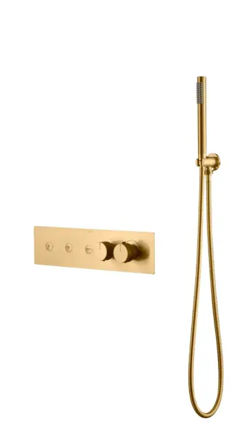 Boheme Fusion Смеситель для душа встр. термостатический, с ручным душем и шлангом, цвет: matt gold 131-SYS-MG