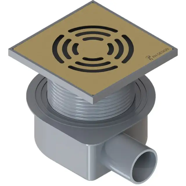 Boheme Smart Design Трап для душа точечный 10 см с решеткой, цвет: matt gold 985-10-MG