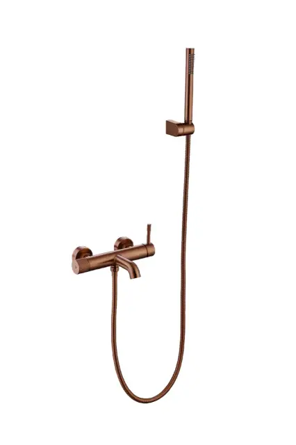 Boheme Uno Смеситель для ванны накладной, ручной душ, шланг 150, излив 12,1 см, цвет: copper brushed 463-CB