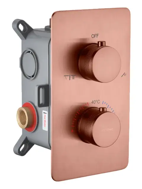 Boheme Cell Смеситель термостатический для душа встр., 2 потреб., вн. часть, цвет: copper brushed 134-2-CB