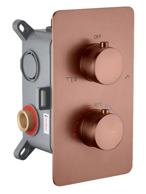 Boheme Cell Смеситель термостатический для душа встр., 2 потреб., вн. часть, цвет: brushed bronze 134-2-BRB
