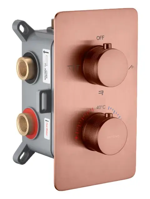 Boheme Cell Смеситель термостатический для душа встр., 3 потреб., вн. часть, цвет: copper brushed 134-3-CB