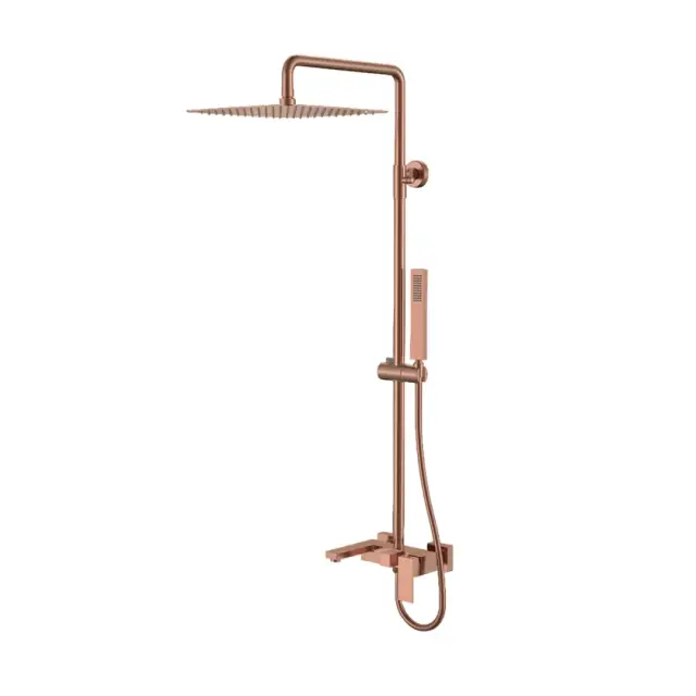 Boheme Qubic Душевая стойка: смеситель, руч. душ 1 вид струи, верхний душ 30см, цвет: copper brushed 478-CB