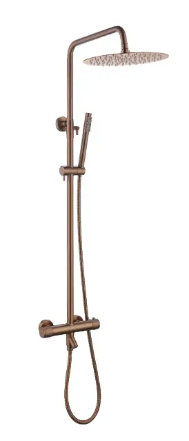 Boheme Uno Душевая стойка: термостат. смес., руч. душ 1 вид струи, верх. душ, цвет: brushed bronze 468-T-BRB