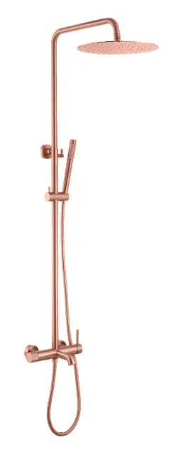 Boheme Uno Душевая стойка: смеситель, руч. душ 1 вид струи, верхний душ 29,5см, цвет: copper brushed 468-CB
