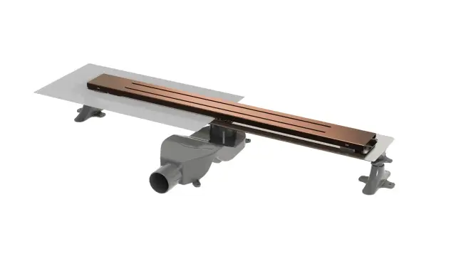 Boheme Premium Trendy Трап линейный 60 см нерж. сталь, решетка с щелью для воды, цвет:copper brushed 983-60-CB