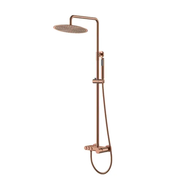 Boheme Stick Душевая стойка: смеситель, руч. душ 1 вид струи, верхний душ 30см, цвет: copper brushed 128-CB
