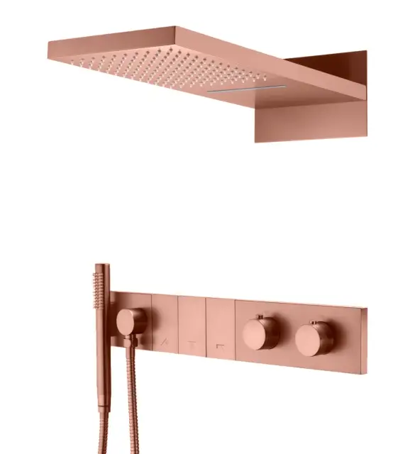 Boheme Zodiac Душевой комплект встраиваемый - термостат, верхний и ручной душ, цвет: copper brushed 133-CB