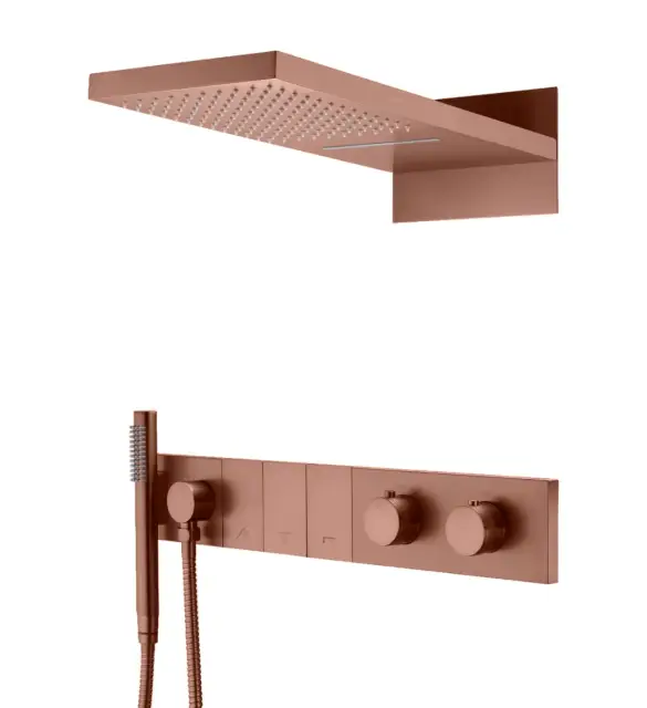 Boheme Zodiac Душевой комплект встраиваемый - термостат, верхний и ручной душ, цвет: brushed bronze 133-BRB