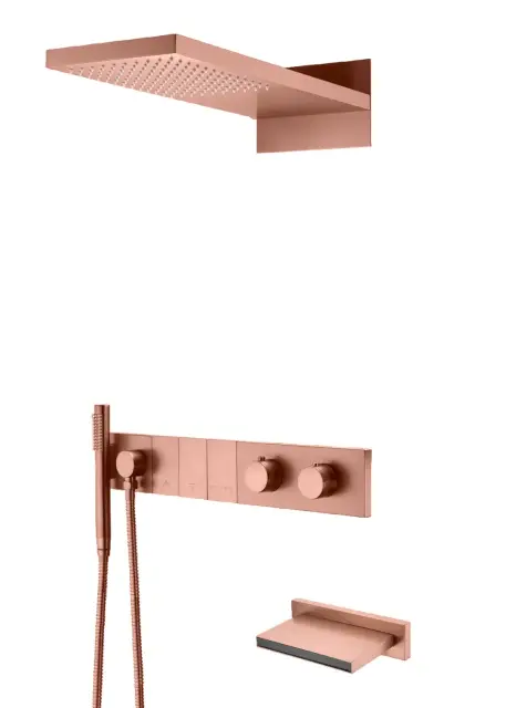Boheme Zodiac Душевой комплект встраиваемый - термостат, изл., верх. и руч. душ, цвет:copper brushed 133-2-CB