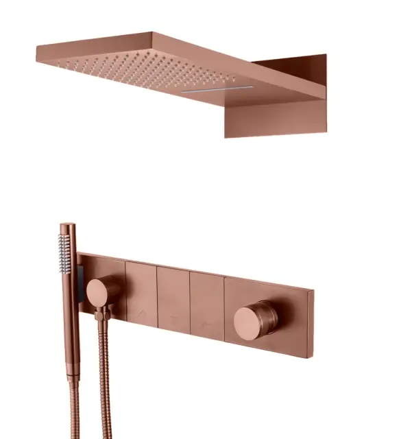 Boheme Zodiac Душевой комплект встр.- смеситель, без излива, верх. и руч. душ, цвет: brushed bronze 132-BRB