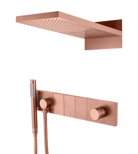 Boheme Zodiac Душевой комплект встр.- смеситель, без излива, верх. и руч. душ, цвет: copper brushed 132-CB