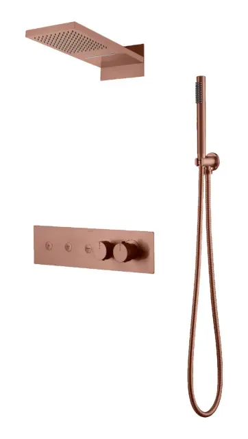 Boheme Fusion Душевой комплект встр.- термостат. смеситель, верхний и руч. душ, цвет: copper brushed 131-CB
