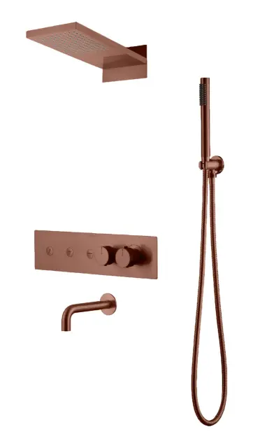 Boheme Fusion Душевой комплект встр.- термостат. смес., излив, верх. и руч. душ, цвет:brushed bronze 131-2-BRB