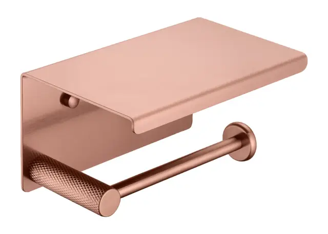 Boheme Uno Держатель туалетной бумаги с полочкой, подвесной, цвет: copper brushed 10971-CB
