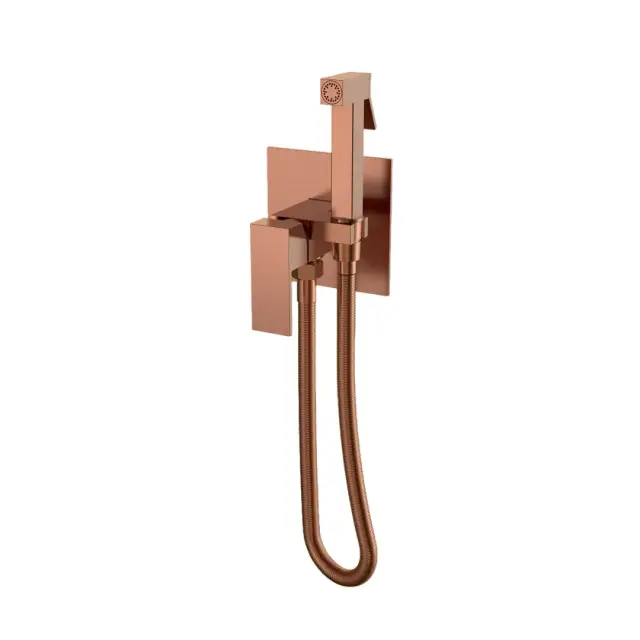 Boheme Qubic Гигиенический душ со шлангом 120см, внутренней частью и держателем, цвет:copper brushed 477-CB