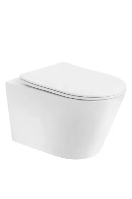 Boheme Avva Унитаз подвесной безободковый 36х53 см, смыв торнадо, с сиденьем, цвет: matt white 973-SET-MW