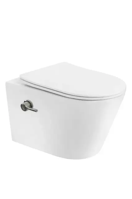 Boheme Avva Унитаз подвесной с биде 36х53 см, смыв торнадо, сиденье микролифт, цвет: matt white 973-SET-2-MW