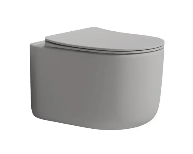 Boheme Flow Унитаз подвесной безободковый 36х51,5 см, смыв торнадо, сиденье микролифт, цвет: luna 969-SET-L