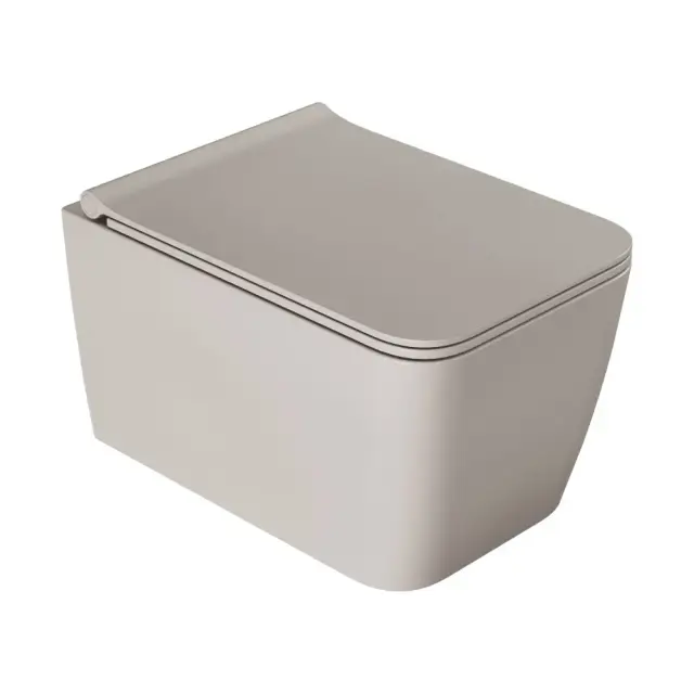 Boheme Zen Унитаз подвесной безободковый 35х52 см, смыв каскадный, сиденье микролифт, цвет: daphne 967-SET-D