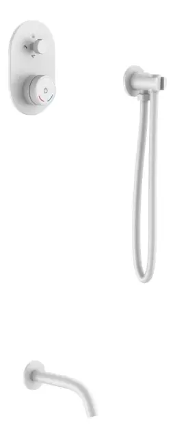 Boheme Tech Смеситель для ванны встраиваемый на 2 потребителя, излив 20 см, цвет: matt white 154-MW